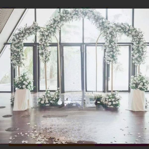 

party decoration 3pcs shiny gold outdoor lawn floral door frame wedding backdrops flower arch birthday balloon holder stage billboard stand
