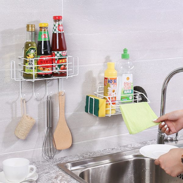 

kitchen sink organizer sponge hoder drainer basket storage drying rack spice organization botte shef candy rag hanger hook