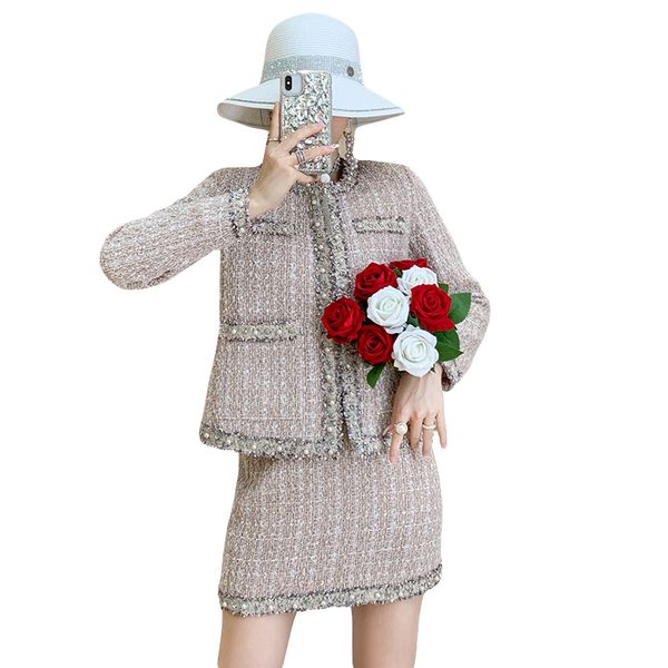 

skirt winter mode women long sleeves tweed tuesdays from coating wool + elegant mini sai bodycon 2 sets of tiles p7j8, Black