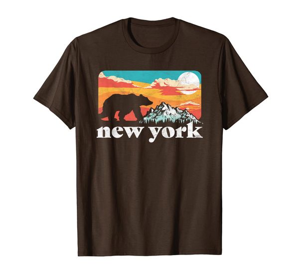 

new york retro bear mountain vintage 80s graphic t-shirt, White;black