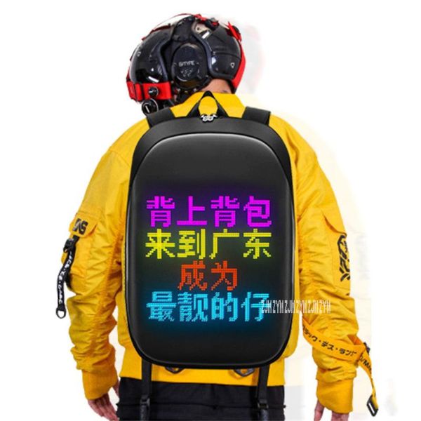 

golf bags 008 waterproof polyester app control dynamic led walking billboard shoulders bag smart display screen advertising backpack