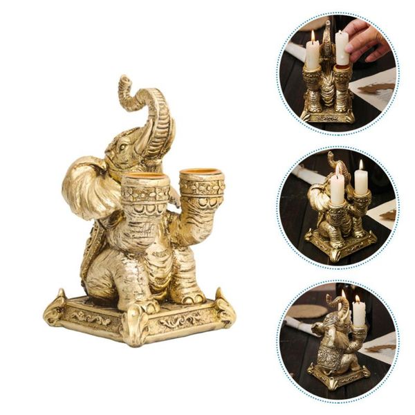 

candle holders 1pc decorative candleholder household candlestick desk(golden)