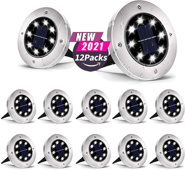 

solar lamps 12pack powered ground light waterproof garden pathway deck lights with 8/12/16/20 leds lamp for yard driveway lawn