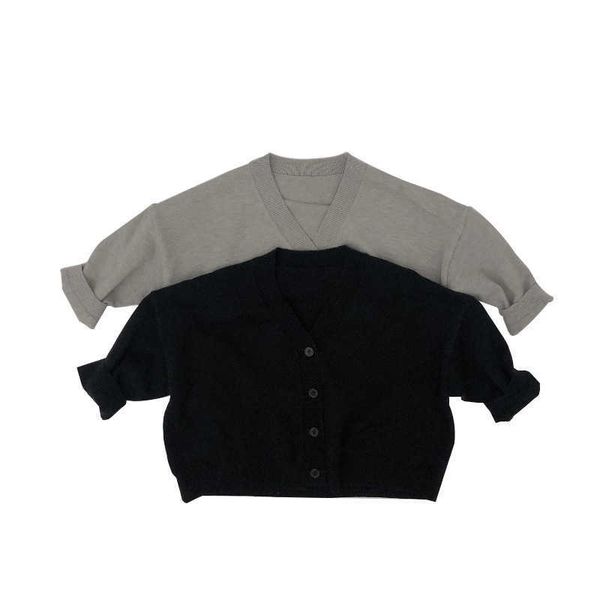 

2021 autumn new children's cardigan simple solid color sweater cardigan baby girl clothes y1024, Blue