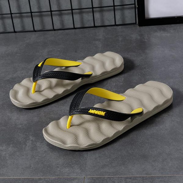 

slippers mens flip flops fashion beach for men breathable sandals summer casual shoes, Black