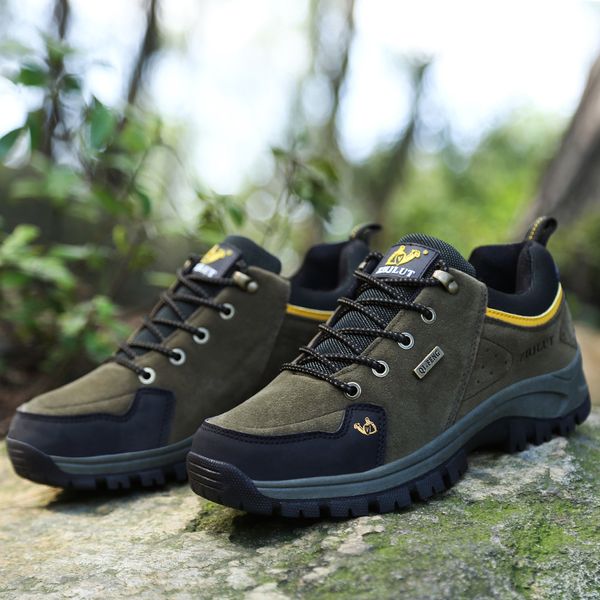 

brand mens winter boots warm mens snow boots leather waterproof men sneakers outdoor men hiking boots work shoes, Black