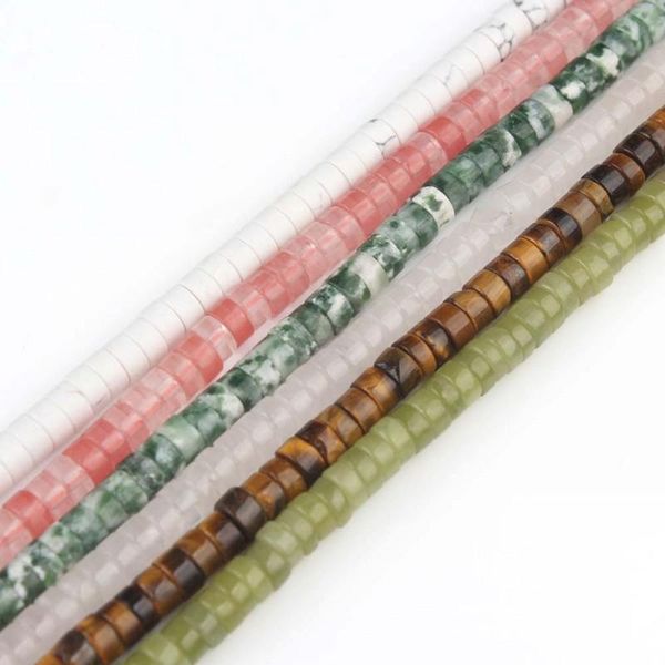 

other 4*2mm natural cylinder tiger eye howlite quartz jaspers jades loose stone beads for diy jewelry making bracelet accessories 15'&#