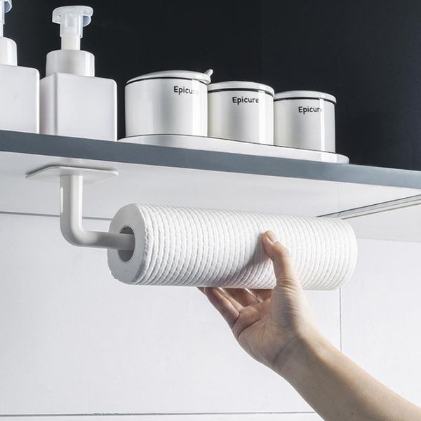 

hooks & rails kitchen racks punching wall-mounted paper towel rack oil absorbing cling film storage household tools