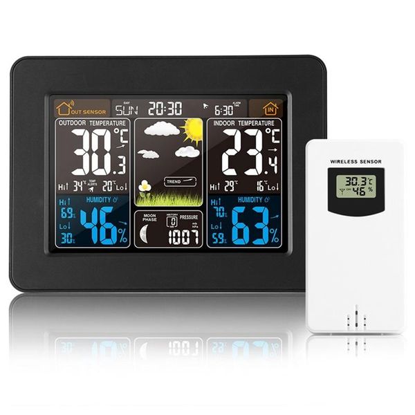 

other clocks & accessories weather station air pressure forecast alarm indoor outdoor hygrometer wireless multifunction clock