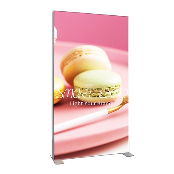 100x250cm Segundo Tecido Lightboxes de Stands Exibição de publicidade com impressão gráfica de lado duplo