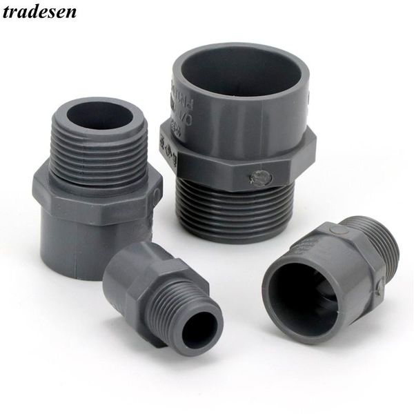 

watering equipments 2~5pcs pvc 1/2"~1.5" male thread straight joint garden irrigation frame pipe connectors aquarium fish tank ada