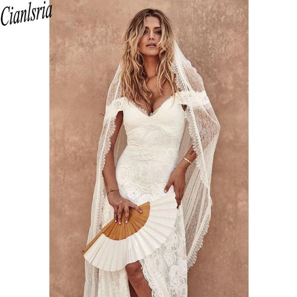 

bridal veils classic long lace appliques wedding veil white ivory soft accessories 2021, Black