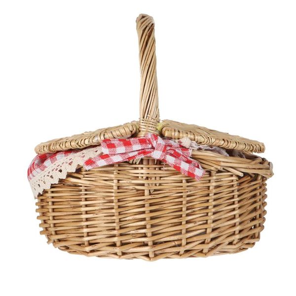 

1pc retro style home organizer basket fruit serving decor storage baskets