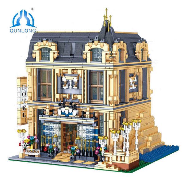 

qunlong city buildings figures sets friends house l architecture building blocks bricks city street view toys for children h0917
