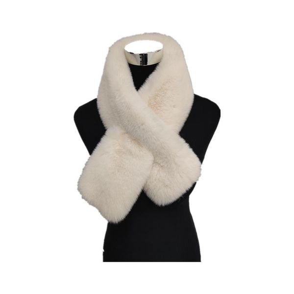 

scarves autumn and winter versatile imitation hair cross scarf thickened warm student girl boy bib, Blue;gray