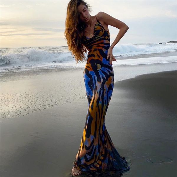 

2021julissa mo off shoulder print summer long dress women backless bandage beach dresses female casual party boho vestidos 2021, Black;gray