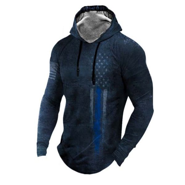 

spring autumn style highway 66 3d personalized printed sweater men's casual and comfortable hoodie, Black