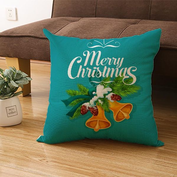 

pillow case 45x45 santa claus home decoration printed linen cover living room pillows decorative throw covers