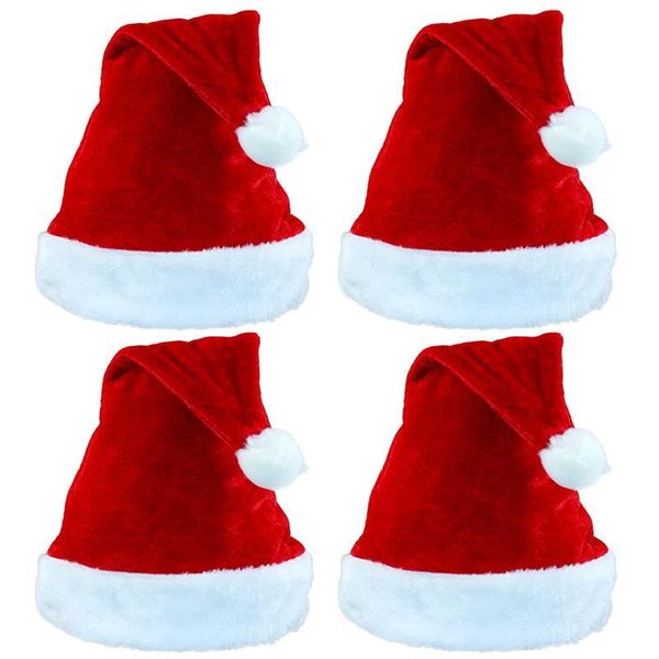 

christmas decorations 4pcs/lot year thick plush hat kids for home santa claus gift warm winter #20