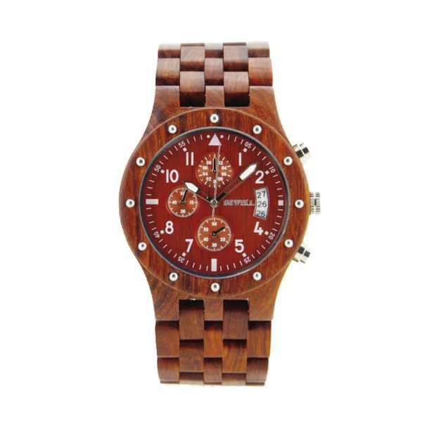 

wristwatches luxury wood gift for man stylish wooden timepieces chronograph quartz watches relogio masculino, Slivery;brown