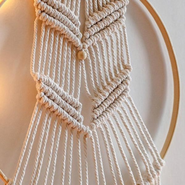 

decorative objects & figurines y1uu macrame tapestry with beads wall boho decor hanging wedding decoration farmhouse dorm room