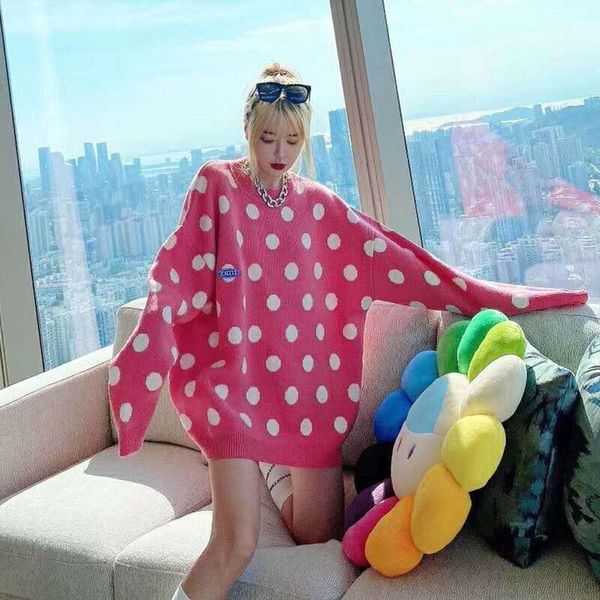 

fubag korean autumn and winter new wave point loose letter round neck pullover sweater lin yun star style, White;black