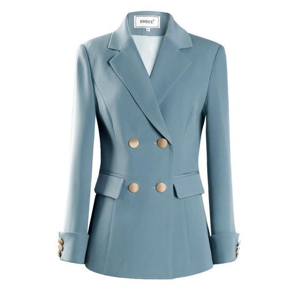 

women's suits & blazers peonfly fashion double breasted spring autumn women solid chic casual elegant long sleeve office outerwear, White;black