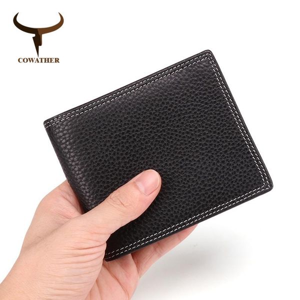 

wallets cowather wallet for men cow genuine leather male purse fashion vintage design short cowhide, Red;black