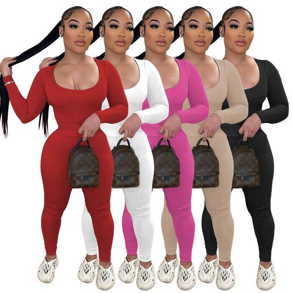 

women's two piece pants 2021 autumn/winter two-piece set elastic material outfit u brought the long-sleeve, White