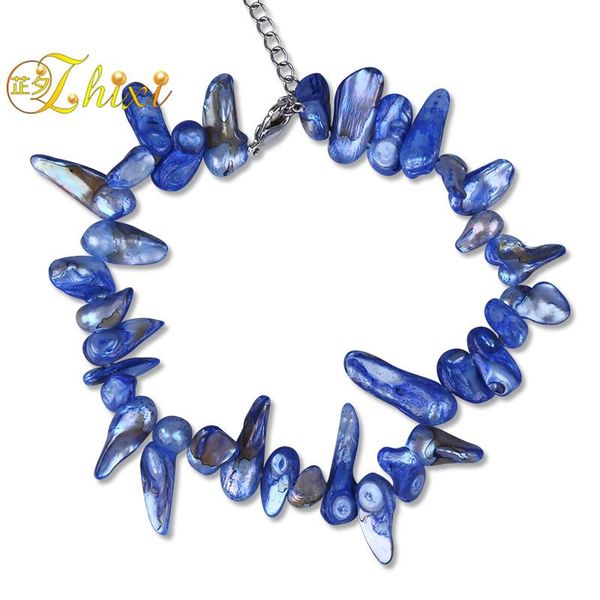 

anklets [zhixi]pearl jewelry baroque pearl for women natural freshwater trendy fashion party girl fine jewlery [f203], Red;blue