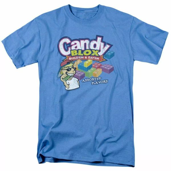

dubble bubble candy blox t shirt mens licensed block candy carolina blue, White;black