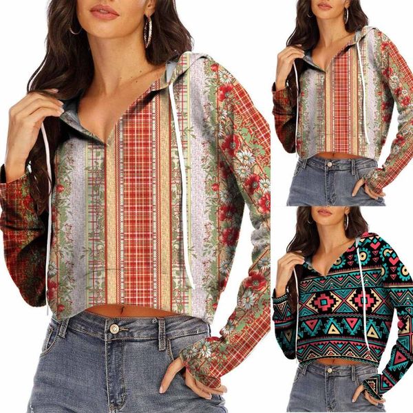 

women's hoodies & sweatshirts short women hooded printing loose casual fashion long sleeve sweatshirt ladies trendy autumn, Black