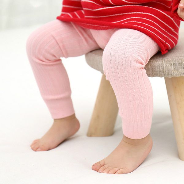 

0-8 years kids knitted leggings baby boys girls leggings trousers ribbed spring autumn ankle-length pants for children, Blue