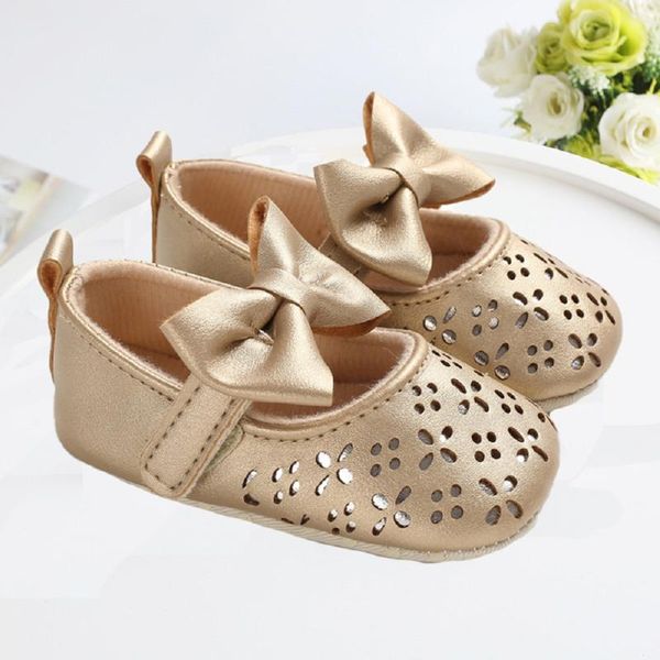 

baby springs shoes hollow born girl fashion bowknot princess first walker cute walkers