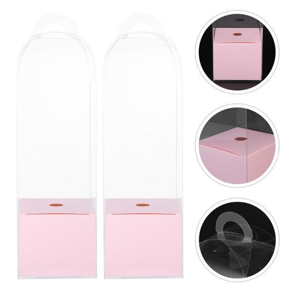 

gift wrap 2pcs flower packing boxes simple rose florist packaging