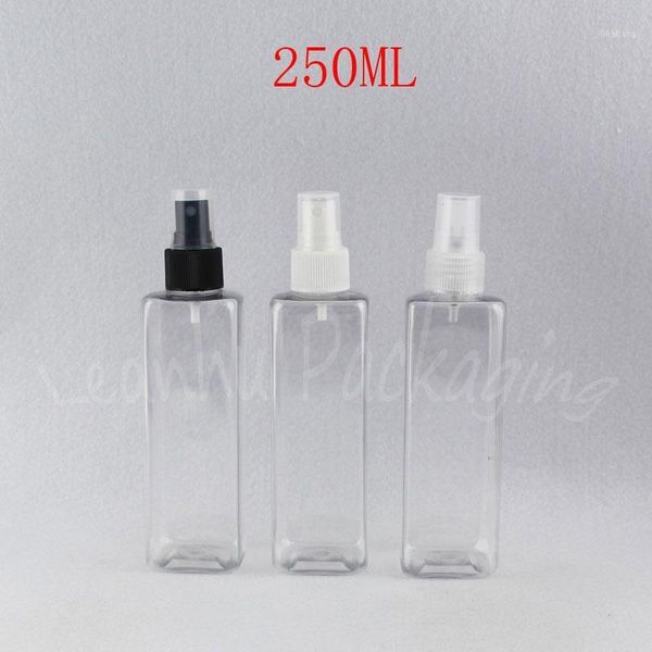 

storage bottles & jars 250ml transparent square plastic bottle with spray pump , 250cc perfume / toner sub-bottling empty cosmetic container