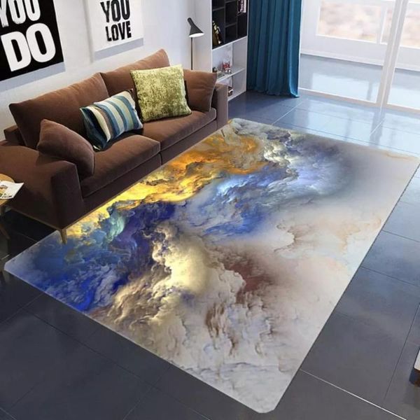 

carpets 3d galaxy space stars carpet for living room coffee table sofa bed bedroom floor mat washable large anti-slip rug