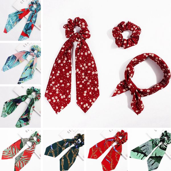 Screunchies Dibbon Headwear DIY Bow Streamers Turban Hair Cair Changetail Галстуки Head Wrap Мода Аксессуары для волос 30 дизайнов 100 шт. DW4211