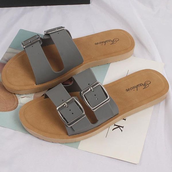 

2021 new women white slippers summer slides open toe flat casual shoes leisure sandal female beach flip flops big size 40 q1s5#, Black