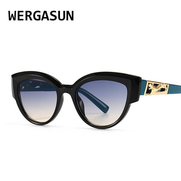 

sunglasses wergasun retro cat eye women brand designer sun glasses female vintage eyewear shades uv400, White;black