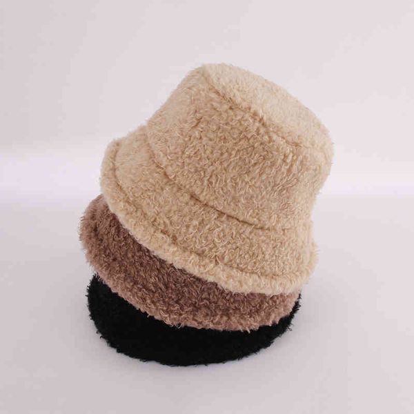 

hat female autumn and winter new student fisherman hat lamb plush basin warm accessories black friday, Blue;gray