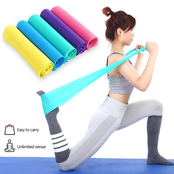 

resistance bands 150cm yoga pilates stretch band exercise fitness training elastic rubber natural gym