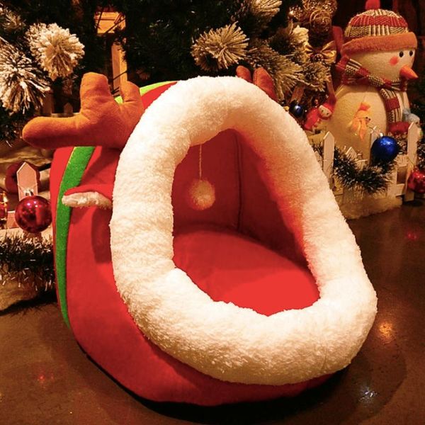 

cat beds & furniture lovely cute warm sleeping bag bed house winter summer pet dog nest round small home mats christmas style