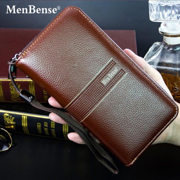 

wallets men's wallet long black men fashion buckle embossed multi-card magnetic trifold bag business 594, Red;black
