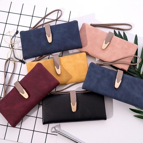 

wallets wallet female long fashion trendy simple wild atmosphere large capacity student mini slim, Red;black
