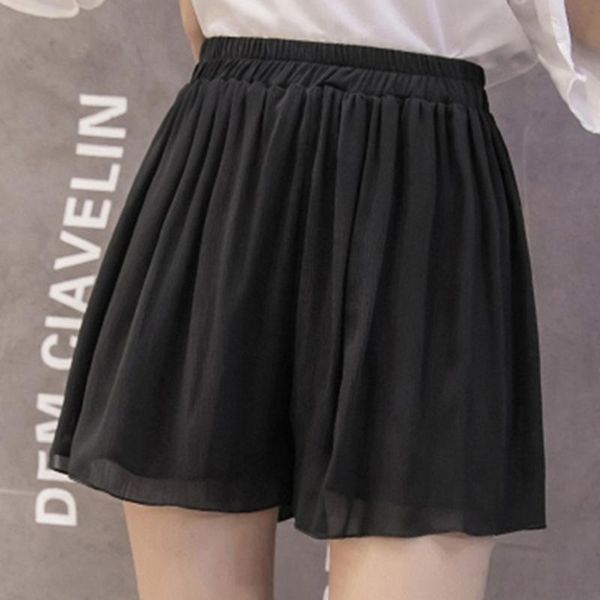 

summer shorts women's floral casual elastic loose tight waist sports ladies plus size chiffon soft and comfortable, White;black