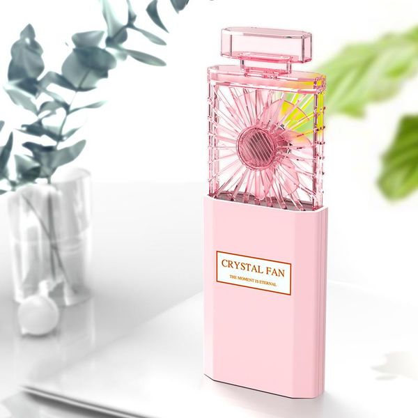 

electric fans foldable fan for perfume modeling portable usb rechargeable cooling fan(pink)