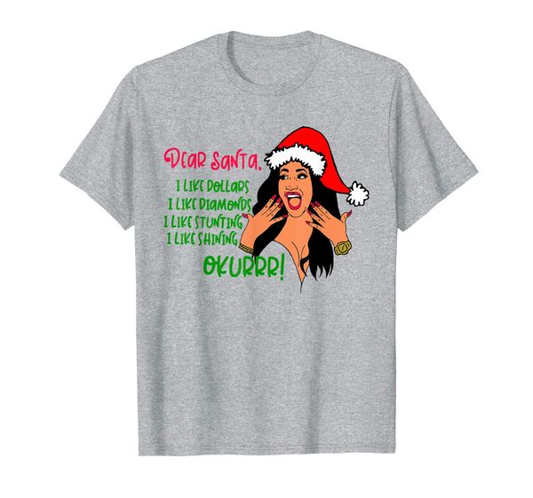 

dear santa, i like dollars, i like diamonds, i like stunting t-shirt, White;black