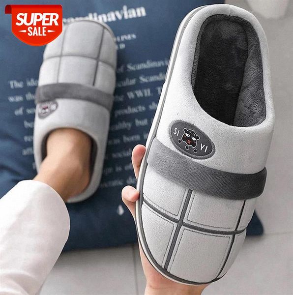 

Winter shoes men 2021 new plus size men slippers comfortable winter non-slip indoor shoes plus velvet home slippers #Xp9R, Black