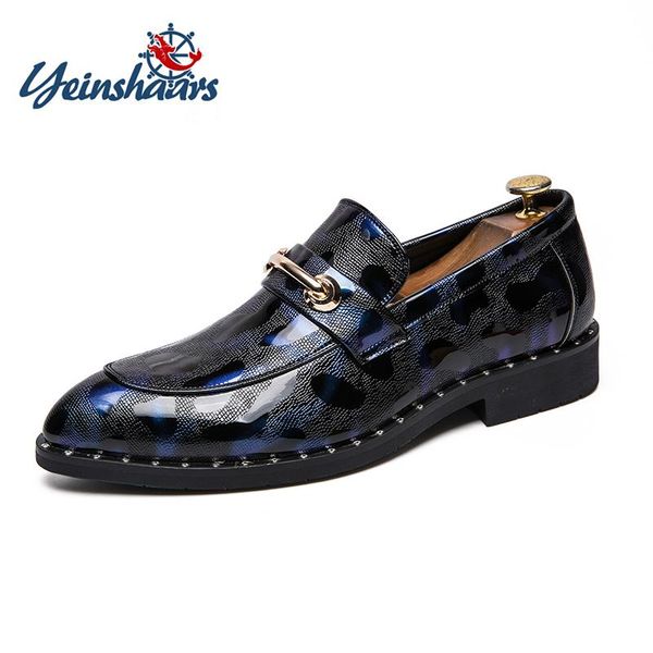 

dress shoes yeinshaars mens leather slip on oxfords 2021 spring autumn wedding mocassion designer party, Black